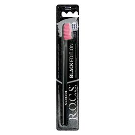 R.O.C.S. Black Edition Pembe Orta Sert Özel Kıl Dokulu Diş Fırçası