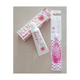 R.O.C.S. Elma Püresi 35 ml Diş Macunu Ve Pembe Diş Fırçası 0-3 Yaş Baby Set CV87