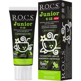 R.O.C.S. Junior Black 60 ml 6-12 Yaş Hindistan Cevizi ve Vanilya Diş Macunu