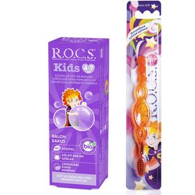 R.O.C.S. Kids 4-7 Balon Sakızı Tadında 35 ml Diş Macunu ve Diş Fırçası