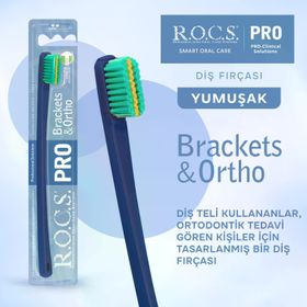 R.O.C.S. Pro Ortho Brackets Yumuşak Lacivert Ortodonti Diş Fırçası