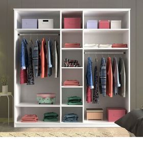 Rabi Beyza Country 210 cm 5 Kapaklı Aynalı Gardırop