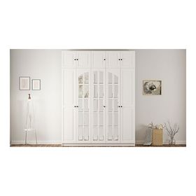 Rabi Beyza Country 5 Kapaklı Yüklüklü Beyaz Gardırop