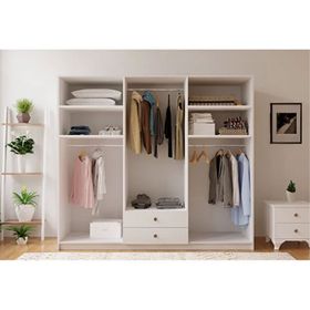Rabi Ecem 6 Kapaklı 2 Çekmeceli Gardırop
