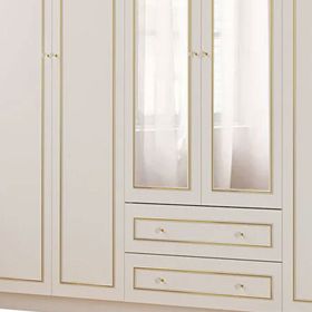 Rabi Gold Aynali 6 Kapak 2 Çekmeceli Gardrop