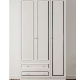 Rabi Grey 3 Kapak 2 Çekmeceli Gardrop