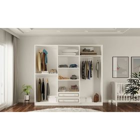 Rabi Grey Country 6 Kapak 2 Çekmeceli Gardırop