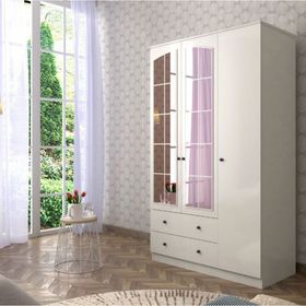Rabi Rose 3 Kapak 2 Çekmece Aynalı Gardırop