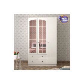 Rabi Rose 3 Kapak 2 Çekmece Aynalı Gardırop