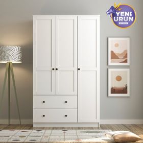 Rabi Side 3 Kapak 2 Çekmece 210 Beyaz Gardırop