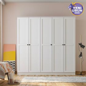 Rabi Side 5 Kapaklı 210 Beyaz Gardırop