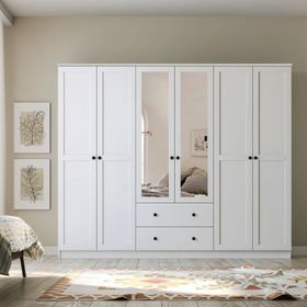 Rabi Side 6 Kapak 2 Çekmece Aynalı Gardırop