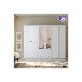 Rabi Side 6 Kapak 2 Çekmece Aynalı Gardırop