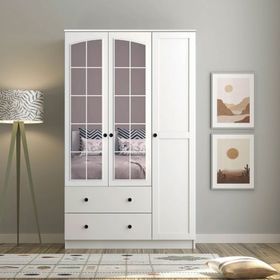 Rabi Side Rose 3 Kapak 2 Çekmece Aynalı Gardırop