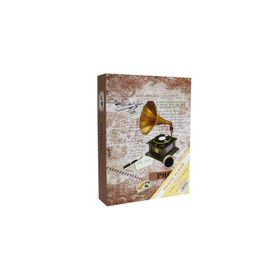 Rabsev RS4602-1 10x15 cm 200 Fotoğraf Kapasiteli Gramofon Desenli Anı Fotoğraf Albümü