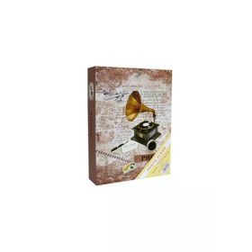 Rabsev RS4602-1 10x15 cm 200 Fotoğraf Kapasiteli Gramofon Desenli Anı Fotoğraf Albümü