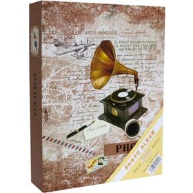 Rabsev RS4602-1 10x15 cm 200 Fotoğraf Kapasiteli Gramofon Desenli Anı Fotoğraf Albümü