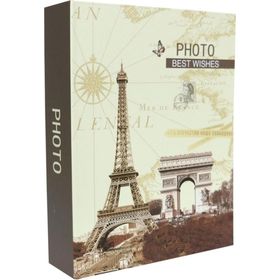 Rabsev RS4602-2 10x15 cm 200 Fotoğraf Kapasiteli Eyfel Kulesi Desenli Anı Fotoğraf Albümü
