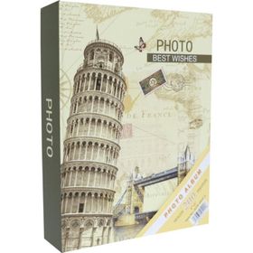 Rabsev RS4602-2 10x15 cm 200 Fotoğraf Kapasiteli Pisa Kulesi Desenli Anı Fotoğraf Albümü