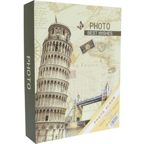 Rabsev RS4602-2 10x15 cm 200 Fotoğraf Kapasiteli Pisa Kulesi Desenli Anı Fotoğraf Albümü