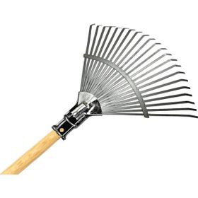 Raco Ahşap Saplı Ayarlı 30-45 cm Metal Çim ve Yaprak Toplama Tırmığı