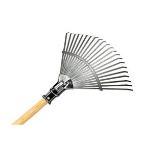 Raco Ahşap Saplı Ayarlı 30-45 cm Metal Çim ve Yaprak Toplama Tırmığı