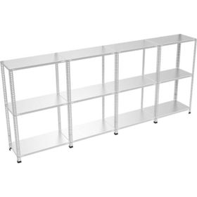 Rafburada 3 Katlı 4'lü Bitişik Galvaniz Çelik 100x59x93 cm Depo Arşiv Dosya Rafı