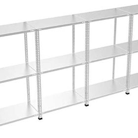 Rafburada 3 Katlı 4'lü Bitişik Galvaniz Çelik 100x59x93 cm Depo Arşiv Dosya Rafı