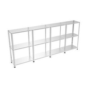 Rafburada 3 Katlı 4'lü Bitişik Galvaniz Çelik 100x59x93 cm Depo Arşiv Dosya Rafı