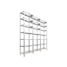 Rafburada 7 Katlı 3'lü Bitişik Galvaniz Çelik 43x93x200 cm Depo Arşiv Dosya Rafı