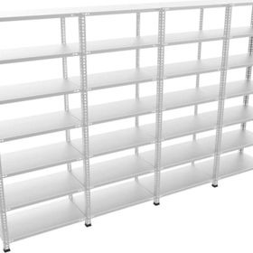Rafburada 7 Katlı 4'lü Bitişik Galvaniz Çelik 200x31x93 cm Depo Arşiv Dosya Rafı