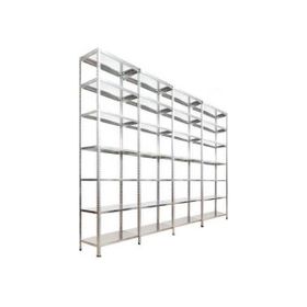 Rafburada 7 Katlı 4'lü Bitişik Galvaniz Çelik 200x43x75 cm Depo Arşiv Dosya Rafı