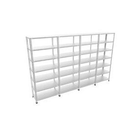 Rafburada 7 Katlı 4'lü Bitişik Galvaniz Çelik 200x43x75 cm Depo Arşiv Dosya Rafı