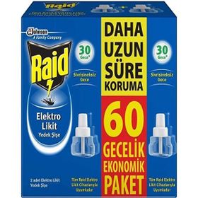 Raid Elektro Ekonomik Paket 60 Gece 2 Yedek Sivrisineklere Karşı Likit