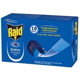 Raid Elektro Isıtıcı ve 10 Mat Tablet Sinek Kovucu