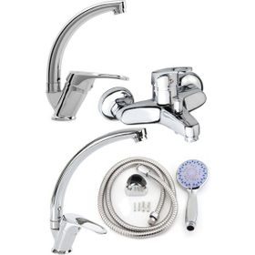 Rainex 4MBBS-01 4'lü Mix Banyo Lavabo Eviye Batarya Seti ve Duş Seri