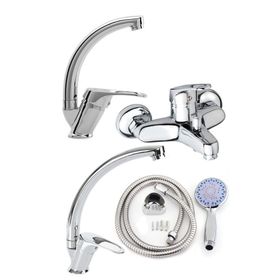 Rainex 4MBBS-01 4'lü Mix Banyo Lavabo Eviye Batarya Seti ve Duş Seri