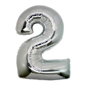 Rakamı Gümüş 40 cm 2 Folyo Balon
