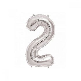 Rakamı Gümüş 40 cm 2 Folyo Balon
