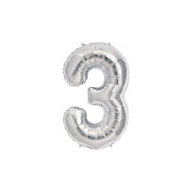 Rakamı Gümüş 40 cm 3 Folyo Balon