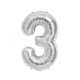 Rakamı Gümüş 40 cm 3 Folyo Balon