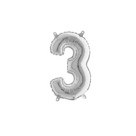 Rakamı Gümüş 40 cm 3 Folyo Balon