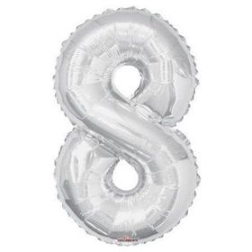 Rakamı Gümüş 40 cm 8 Folyo Balon