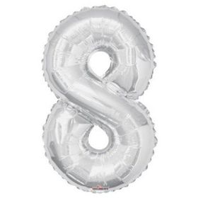 Rakamı Gümüş 40 cm 8 Folyo Balon