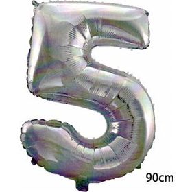 Rakamı Gümüş 90 cm 5 Folyo Balon
