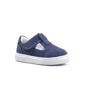 Rakerplus Bheem Hakiki Deri Lacivert Nubuk Cırtlı Bebek Sneaker Sandalet