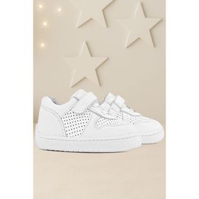 Rakerplus Bob Hakiki Deri Beyaz Barefoot Beyaz Tabanlı Cırtlı Bebek Sneaker Ayakkabı