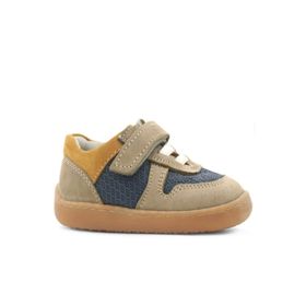 Rakerplus Bob Hakiki Deri Kum Rengi Barefoot Cırtlı Lastikli Bebek Sneaker Ayakkabı