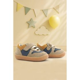 Rakerplus Bob Hakiki Deri Kum Rengi Barefoot Cırtlı Lastikli Bebek Sneaker Ayakkabı