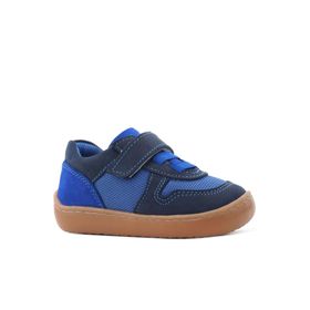 Rakerplus Bob Hakiki Deri Lacivert Mavi Barefoot Cırtlı Lastikli Bebek Sneaker Ayakkabı